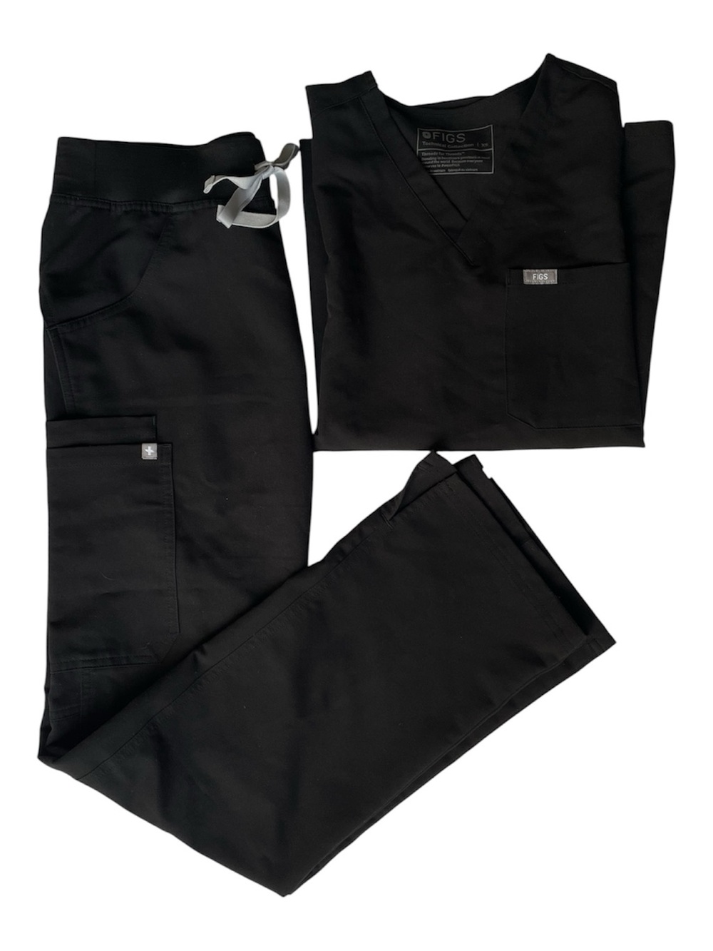 FIGS Scrub 2 Piece Set Black XS